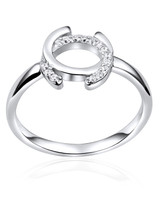 Open Circle Pavé Ring – Sterling Silver