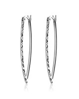 Elongated Silver Hoops