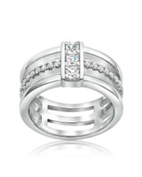 Princess-Cut Pavé Ring – Sterling Silver