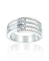 Layered Pavé Ring – Sterling Silver
