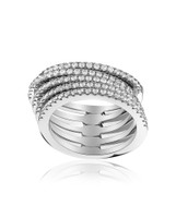 Multi Row Pavé Ring – Sterling Silver