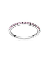 Pink Pavé Band Ring – Sterling Silver