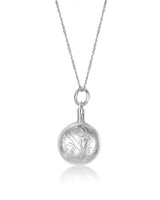 Engraved Round Urn Pendant – Sterling Silver