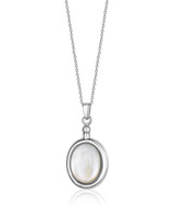 Oval Mother of Pearl Urn Pendant – Sterling Silver