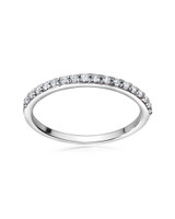 White Pavé Band Ring – Sterling Silver