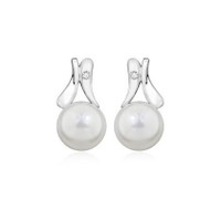 Freshwater Pearl & Cubic Zirconia Drop Earrings – Sterling Silver