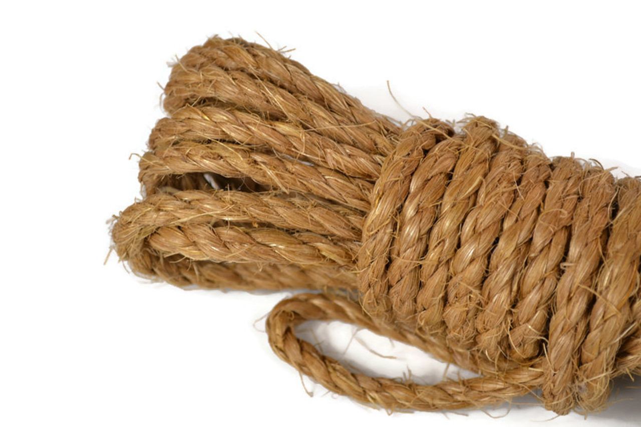 White dyed jute rope, single yarn, 6mm x 8m (26.25ft)