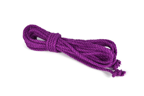 Purple dyed jute rope, shibari, single yarn, 6mm x 8m (26.25ft)