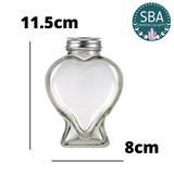 Large 225ml Heart Glass Jar 