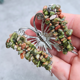 Gemstone Butterfly - Unakite