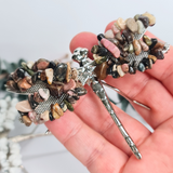 Gemstone Dragonfly - Rhodonite