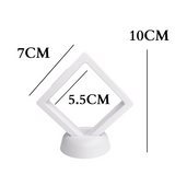 7cm Small Square Floating Display Stand - White