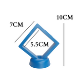 7cm Small Square Floating Display Stand - Blue