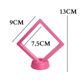 9cm Medium Square Floating Display Stand - Dark Pink