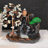 Amazonite Chip Waterfall Backflow Incense Burner & 20 Cones