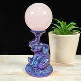 Purple/Blue Sitting Elephant Sphere Stand