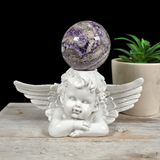 White Cherub Sphere Stand