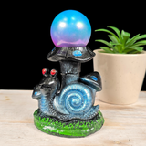 Blue Snail with Mushrooms Sphere Stand