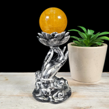 Silver Hand with Lotus Sphere Stand