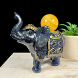 Large Blue Speckled Elephant Sphere Stand