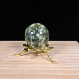 Medium Gold Dragonfly Metal Sphere Stand