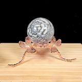 Large Rose Gold Dragonfly Metal Sphere Stand
