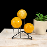 Black 3 Step Sphere Metal Stand