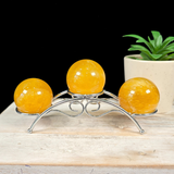 Silver 3 Sphere Arch Metal Stand