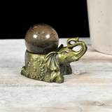 Old Gold Elephant Metal Sphere Stand