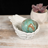 White Angel Wing Sphere Stand/Trinket Dish 