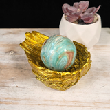 Gold Angel Wing Sphere Stand/Trinket Dish 