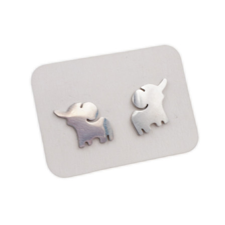 Stainless Steel Stud Earrings - Elephant