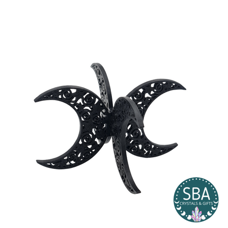 Large Fancy Black Moon &  Stars Sphere Stand