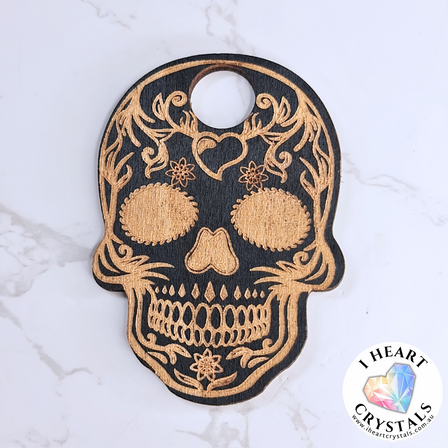 Wooden Sphere Stand - Skull