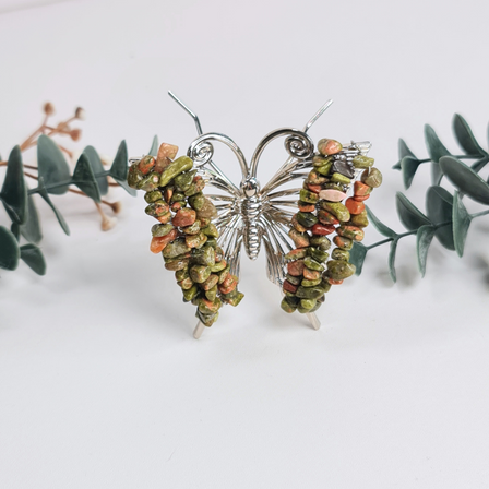 Gemstone Butterfly - Unakite