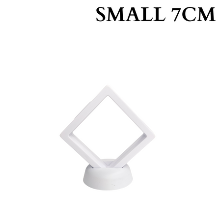 7cm Small Square Floating Display Stand - White