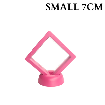 7cm Small Square Floating Display Stand - Dark Pink