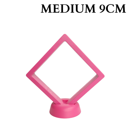 9cm Medium Square Floating Display Stand - Dark Pink