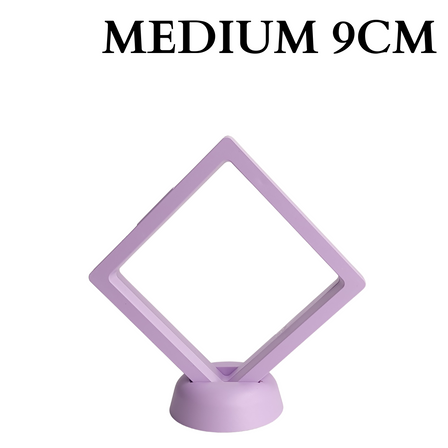 9cm Medium Square Floating Display Stand - Purple