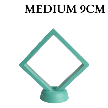 9cm Medium Square Floating Display Stand - Turquoise