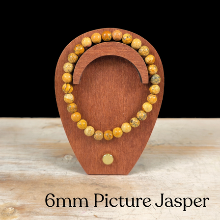 6mm Picture Jasper Gemstone Bracelet