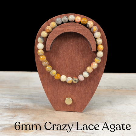 6mm Crazy Lace Agate Gemstone Bracelet