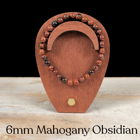 6mm Mahogany Obsidian Gemstone Bracelet