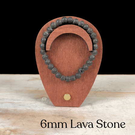 6mm Lava Stone Gemstone Bracelet