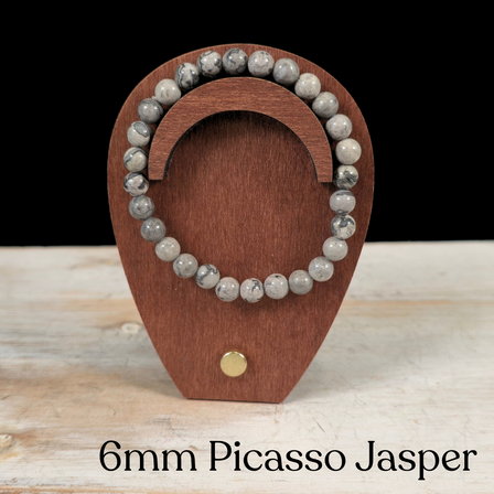 6mm Picasso Jasper Gemstone Bracelet