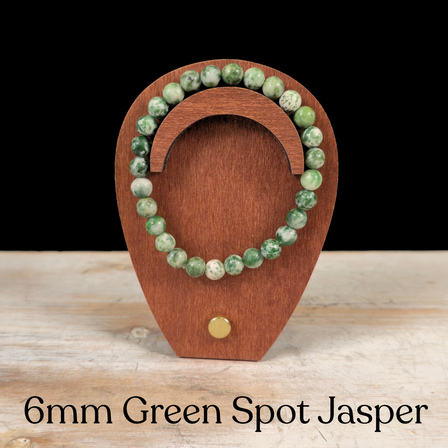 6mm Green Spot Jasper Gemstone Bracelet