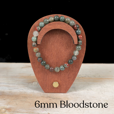 6mm Bloodstone Gemstone Bracelet