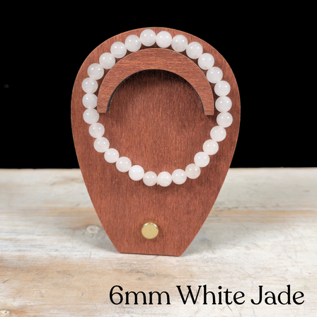 6mm White Jade Gemstone Bracelet