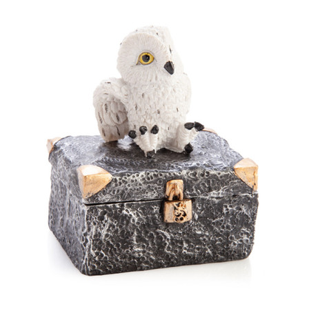 Snowy Owl Treasure Chest Trinket Box