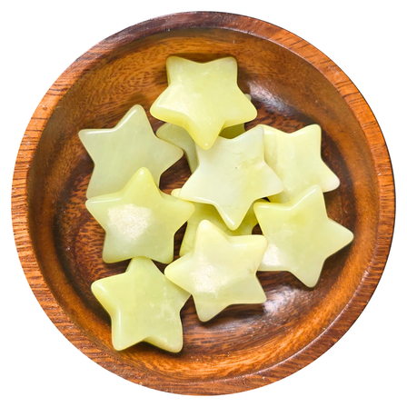 3cm Gemstone Star - Lemon Jade